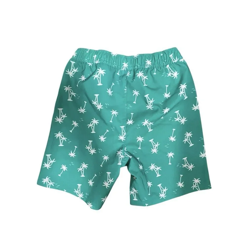 Wonder Nation Green Palm Tree Swim Trunks Shorts Kids Size 5T